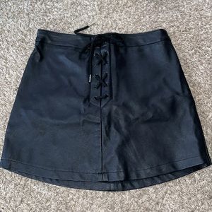 Black leather skirt